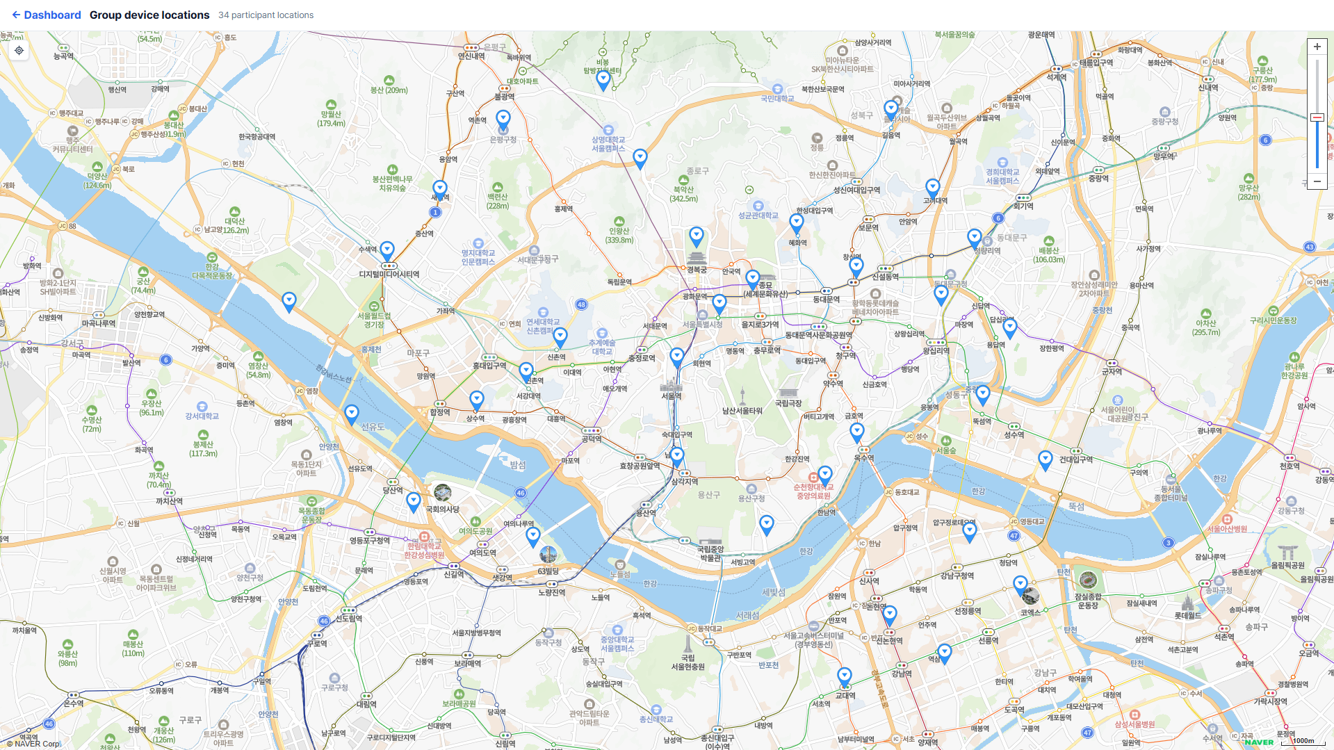 English BioLink group device location map